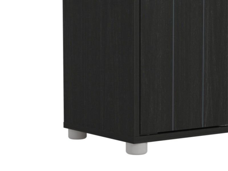 GFW Bideford Shoe Cabinet Rustick Black Oak Effect Finish