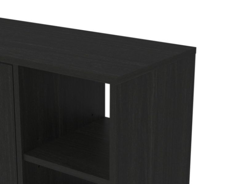 GFW Bideford Shoe Cabinet Rustick Black Oak Effect Finish