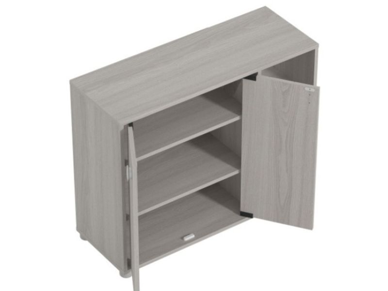 GFW Bideford Shoe Cabinet Warm Grey Oak Effect Finish