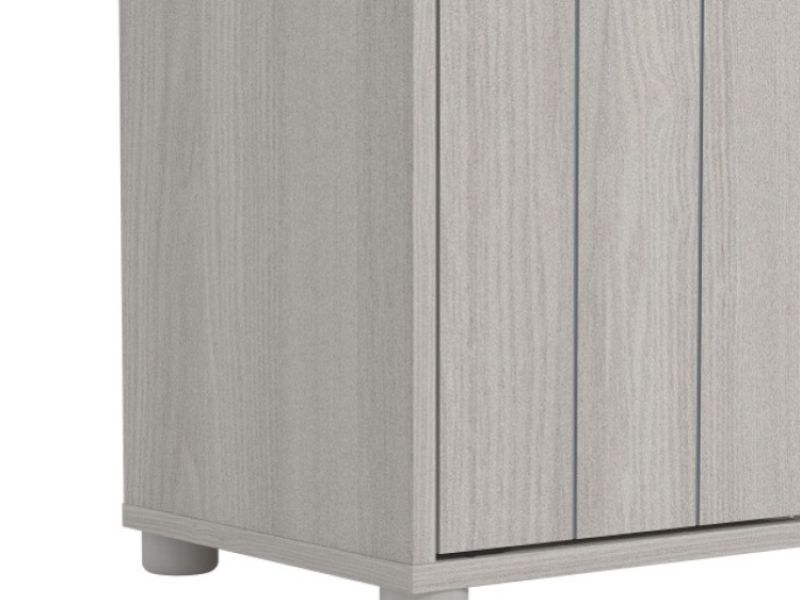 GFW Bideford Shoe Cabinet Warm Grey Oak Effect Finish