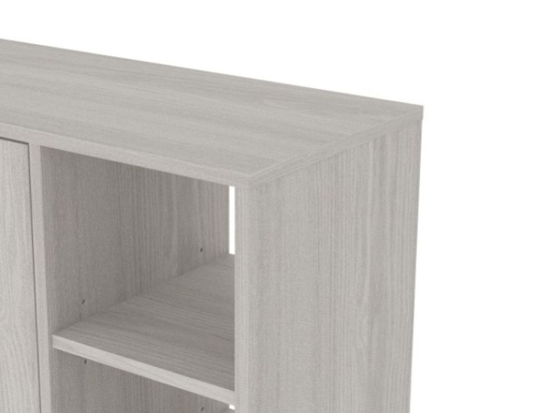 GFW Bideford Tall Shoe Cabinet Warm Grey Oak Effect Finish