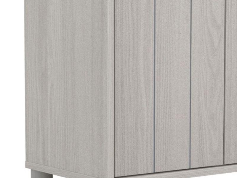 GFW Bideford Tall Shoe Cabinet Warm Grey Oak Effect Finish