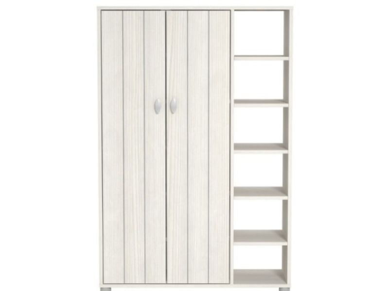 GFW Bideford Tall Shoe Cabinet White