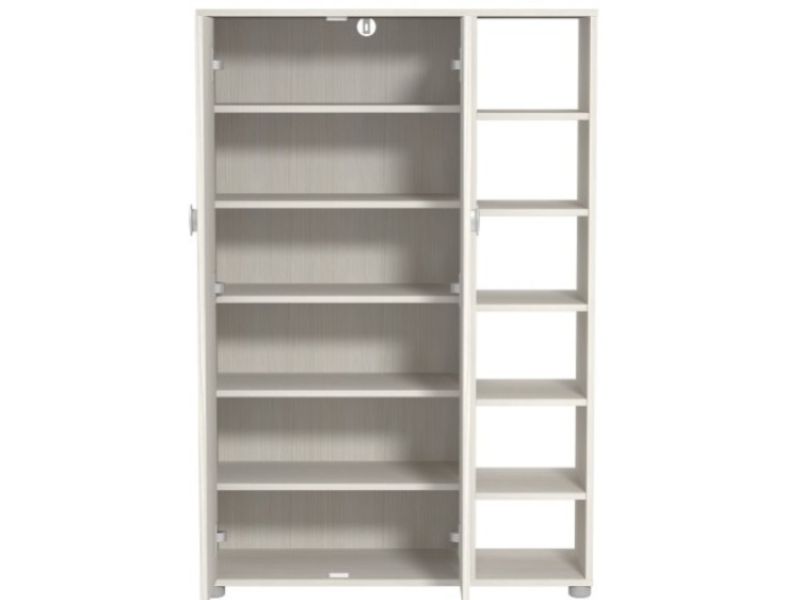 GFW Bideford Tall Shoe Cabinet White