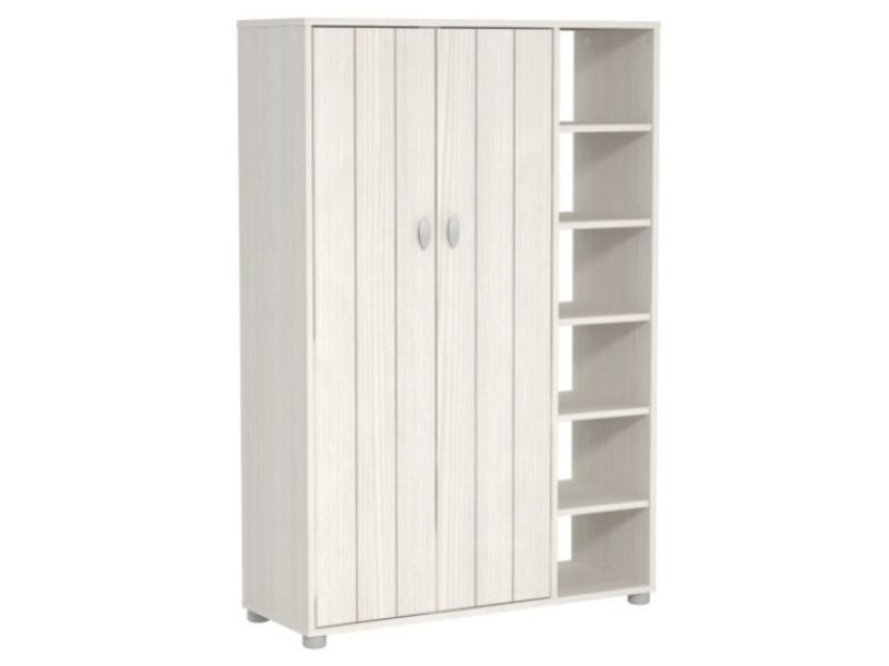GFW Bideford Tall Shoe Cabinet White