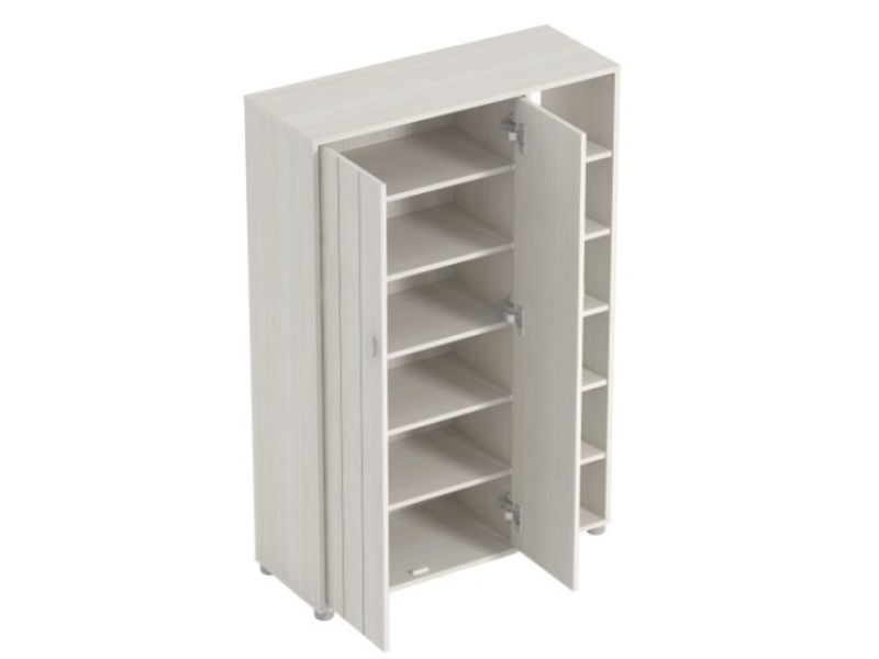 GFW Bideford Tall Shoe Cabinet White