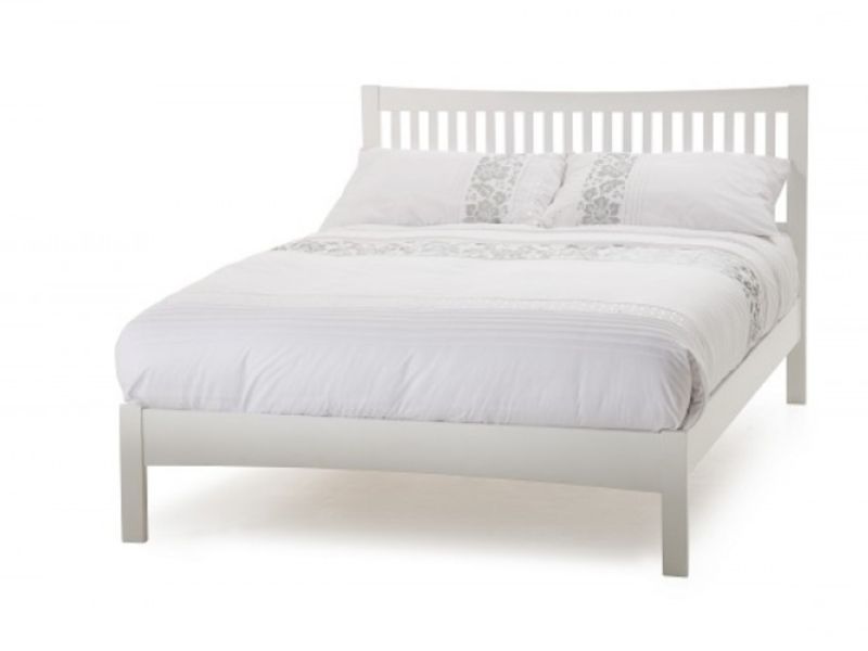 Serene Mya Opal White 5ft Kingsize Wooden Bed Frame