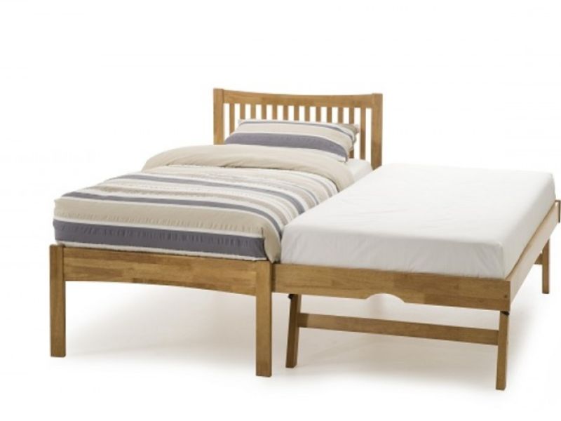 Serene Mya Honey Oak Finish 3ft Single Wooden Guest Bed Frame