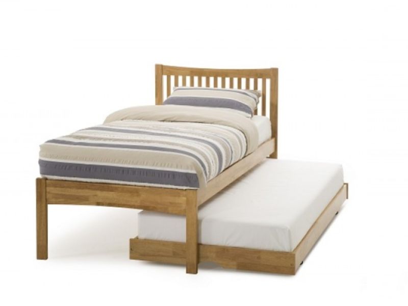 Serene Mya Honey Oak Finish 3ft Single Wooden Guest Bed Frame