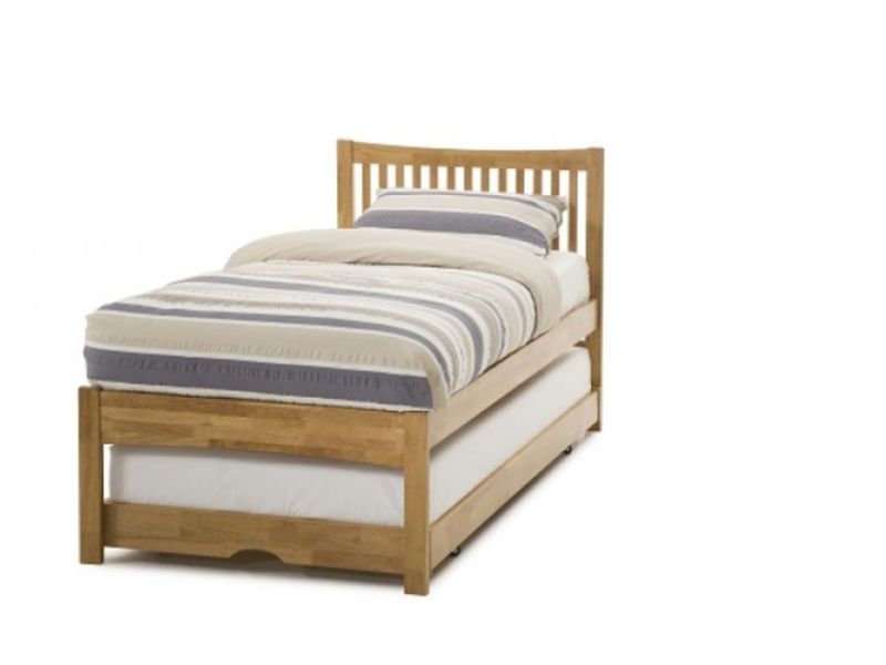 Serene Mya Honey Oak Finish 3ft Single Wooden Guest Bed Frame