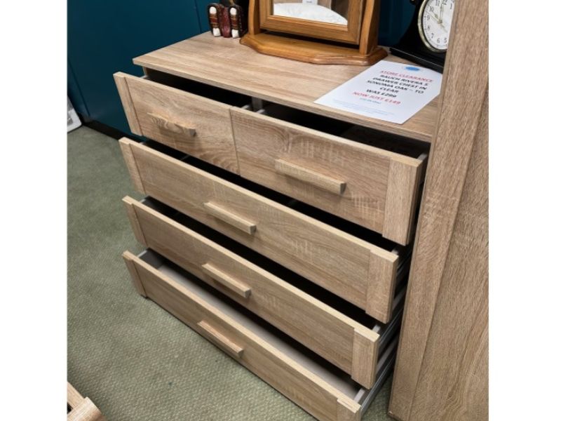 STORE CLEARANCE Rauch Rivera 5 Drawer Chest In Sonoma Oak