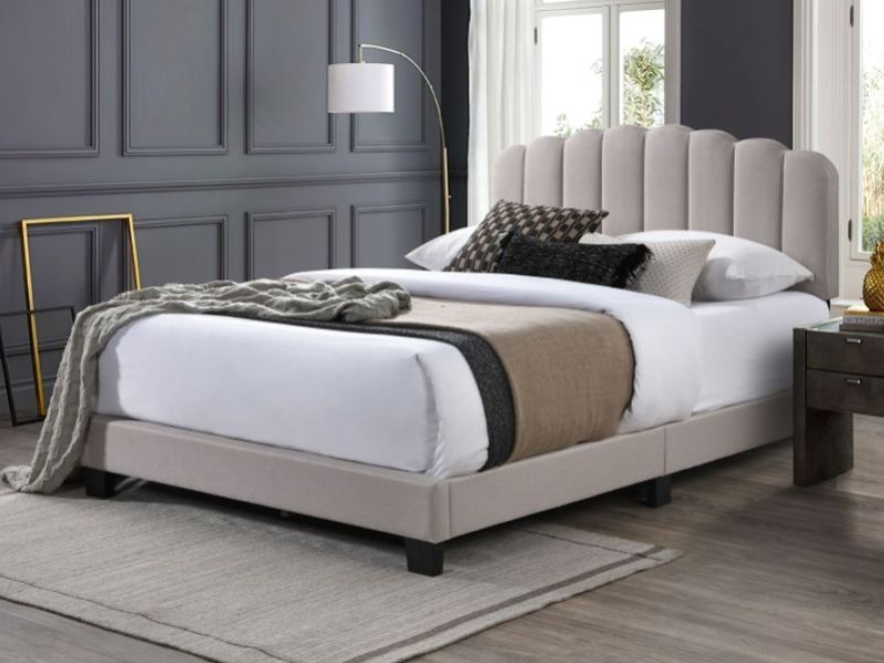 Flintshire Hope 5ft Kingsize Pebble Fabric Bed Frame