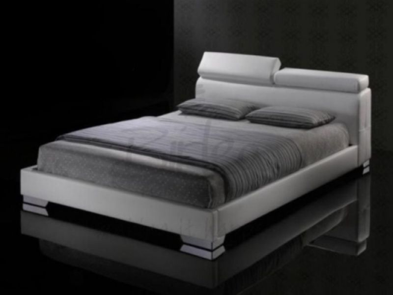 Faux Leather Bed Frame By Birlea, White Leather Bed Frame Double