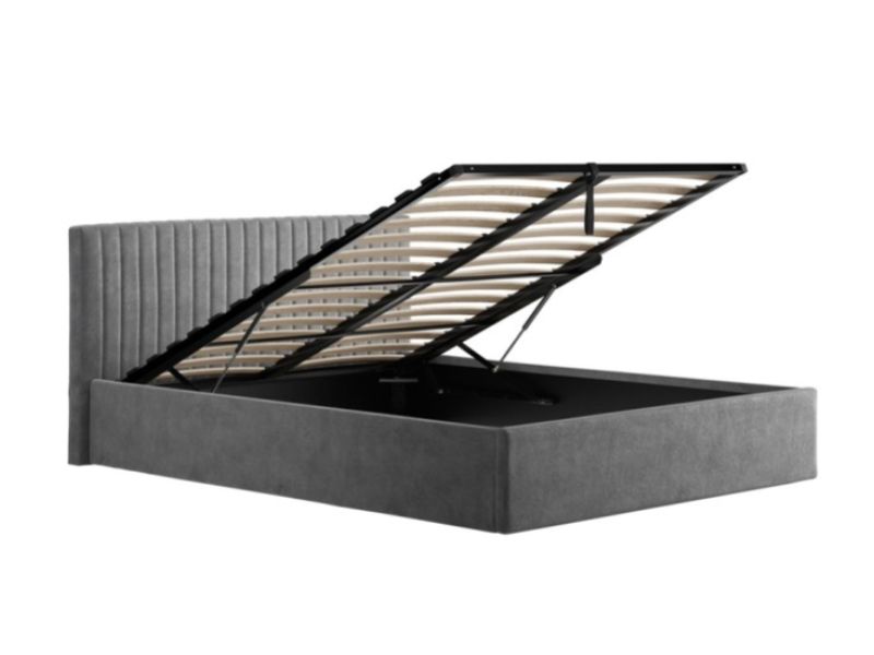 LPD Berlin 4ft6 Double Silver Fabric Ottoman Bed Frame