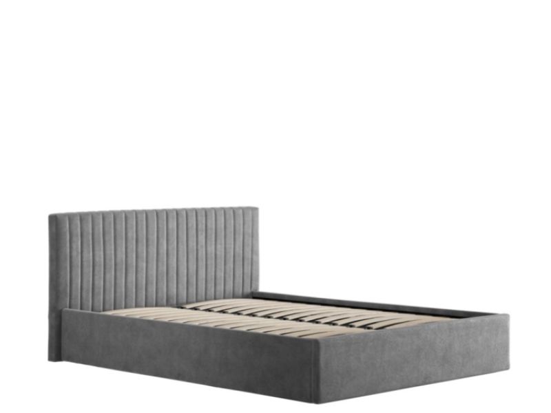 LPD Berlin 4ft6 Double Silver Fabric Ottoman Bed Frame