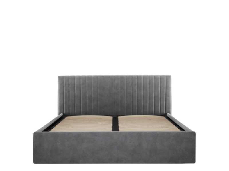 LPD Berlin 5ft Kingsize Silver Fabric Ottoman Bed Frame