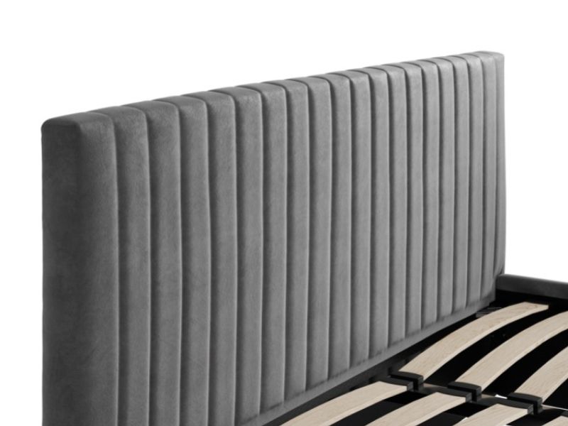 LPD Berlin 4ft6 Double Silver Fabric Ottoman Bed Frame