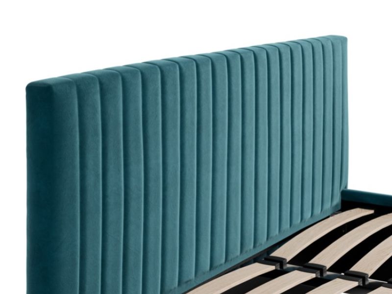 LPD Berlin 5ft Kingsize Teal Fabric Ottoman Bed Frame