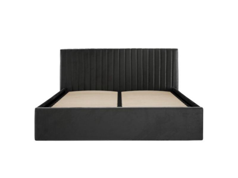 LPD Berlin 4ft6 Double Black Fabric Ottoman Bed Frame