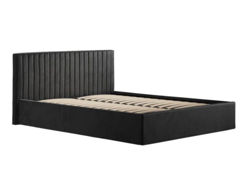 LPD Berlin 4ft6 Double Black Fabric Ottoman Bed Frame