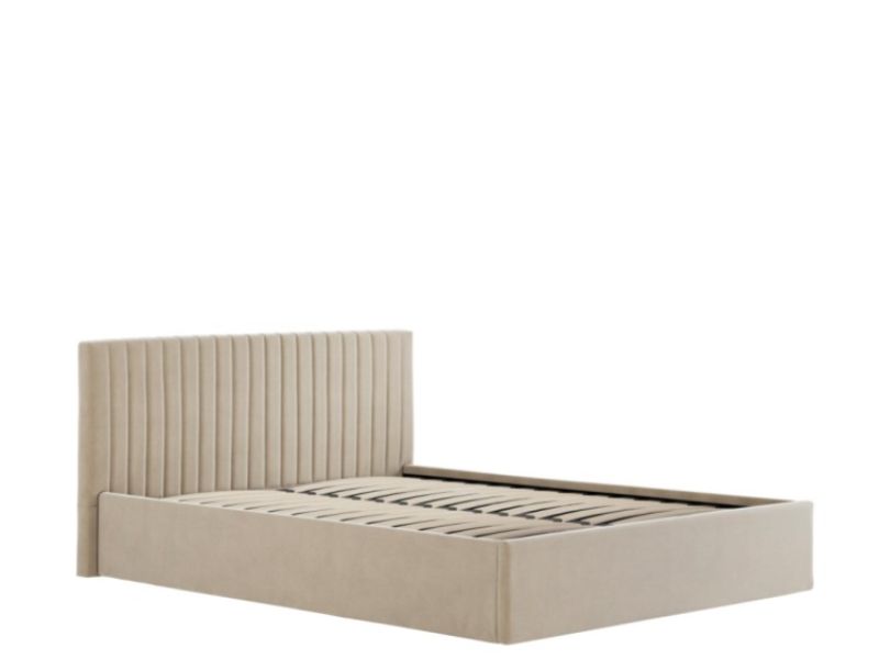 LPD Berlin 4ft6 Double Beige Fabric Ottoman Bed Frame