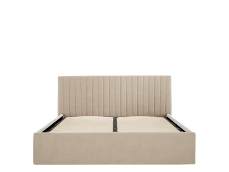 LPD Berlin 4ft6 Double Beige Fabric Ottoman Bed Frame