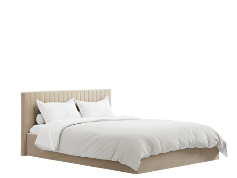 LPD Berlin 4ft6 Double Beige Fabric Ottoman Bed Frame