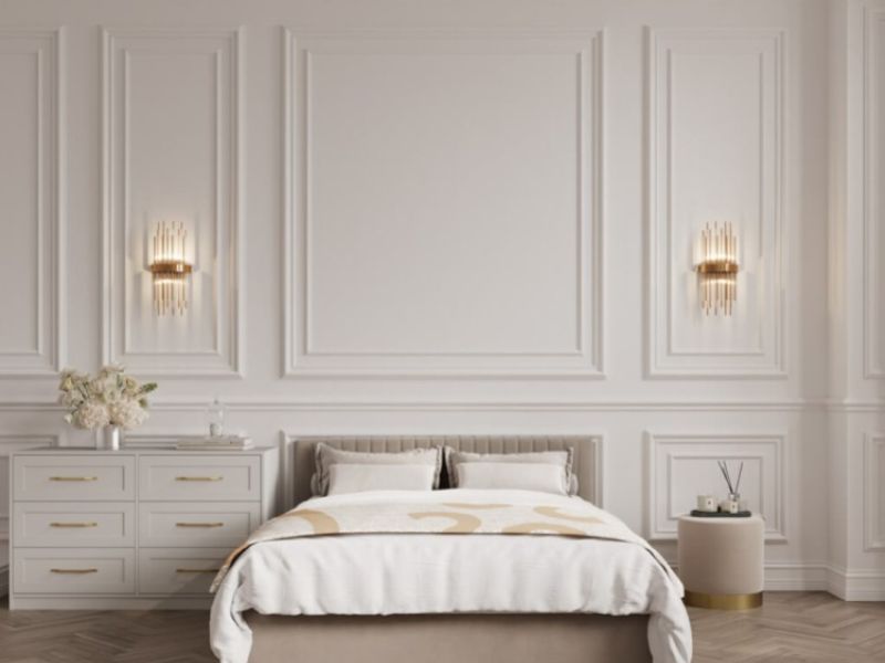 LPD Berlin 6ft Super Kingsize Beige Fabric Ottoman Bed Frame