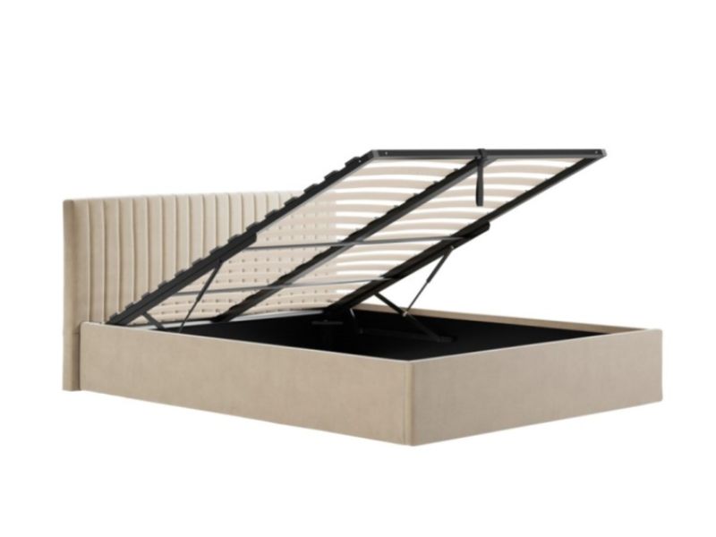 LPD Berlin 4ft6 Double Beige Fabric Ottoman Bed Frame