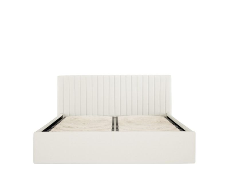 LPD Berlin 6ft Super Kingsize Milk Fabric Ottoman Bed Frame