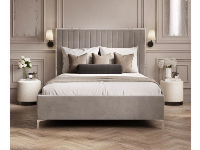 LPD Berkeley 4ft6 Double Mink Grey Fabric Bed Frame