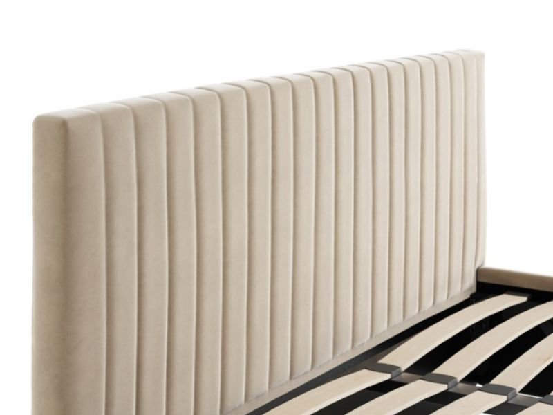 LPD Berlin TALL 4ft6 Double Beige Fabric Ottoman Bed Frame