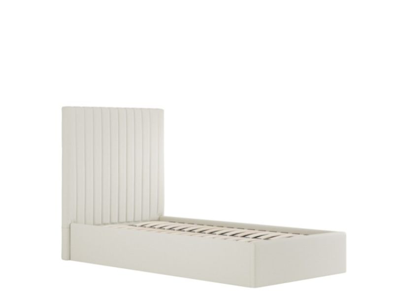 LPD Berlin TALL 3ft Single Milk Fabric Ottoman Bed Frame
