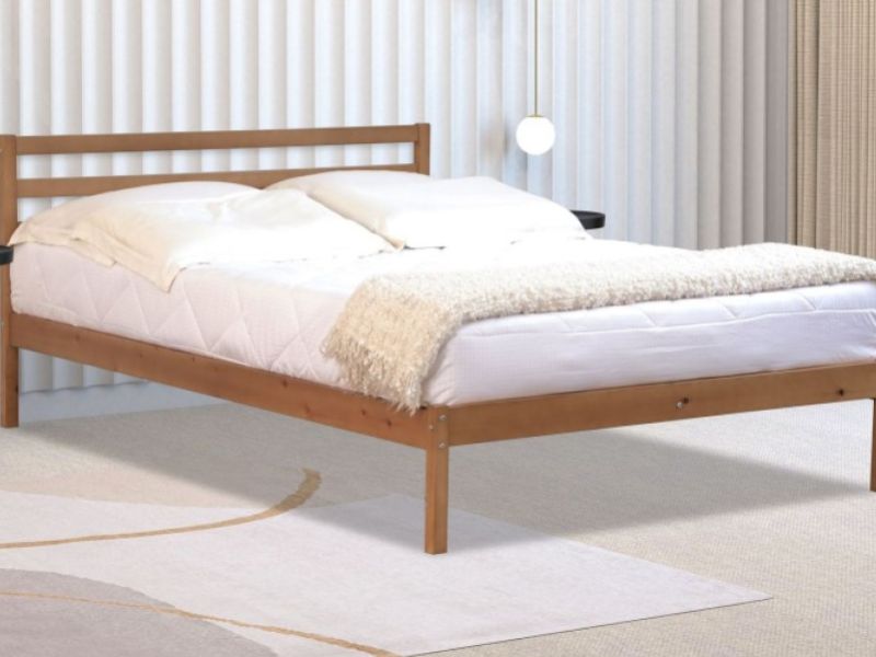 Flintshire Maxwell 4ft6 Double Oak Finish Wooden Bed Frame