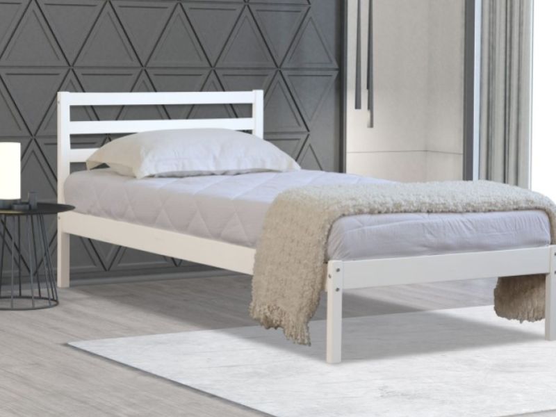 Flintshire Maxwell 3ft Single White Finish Wooden Bed Frame