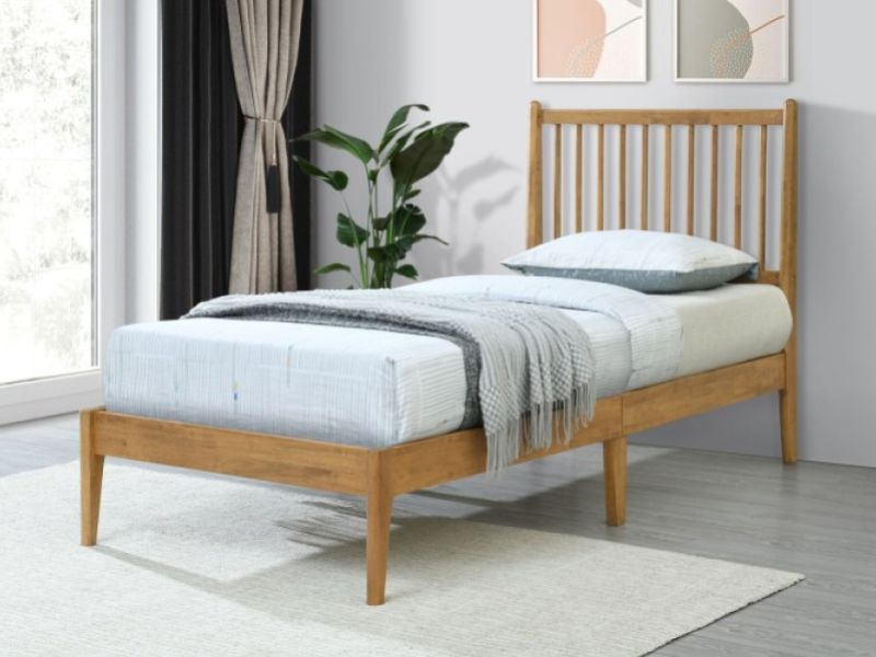 Flintshire Padeswood 3ft Single Oak Finish Wooden Bed Frame