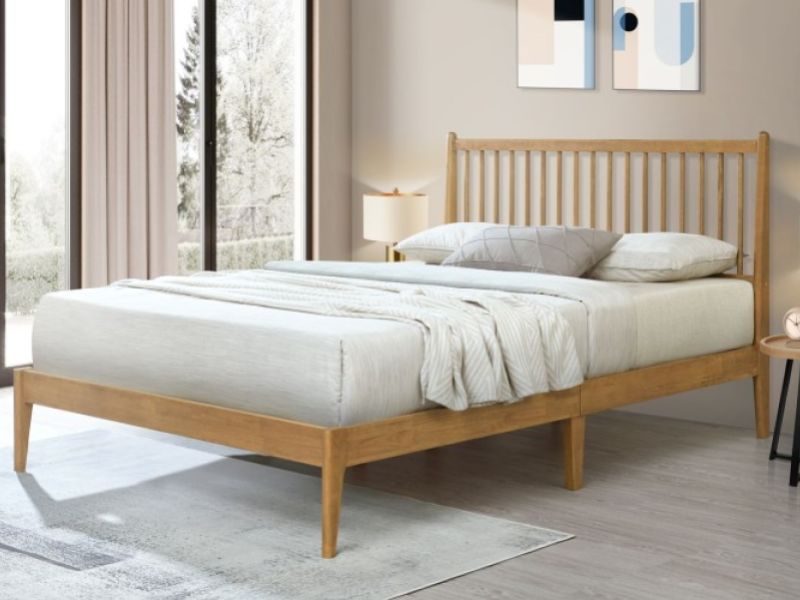 Flintshire Padeswood 4ft6 Double Oak Finish Wooden Bed Frame