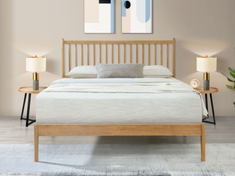 Flintshire Padeswood 4ft Small Double Oak Finish Wooden Bed Frame