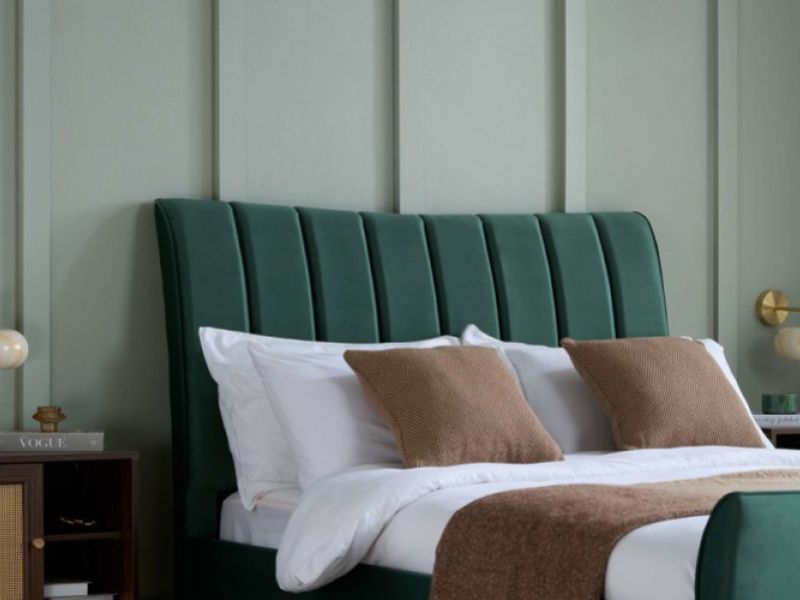 Birlea Clover 4ft6 Double Green Velvet Fabric Bed Frame