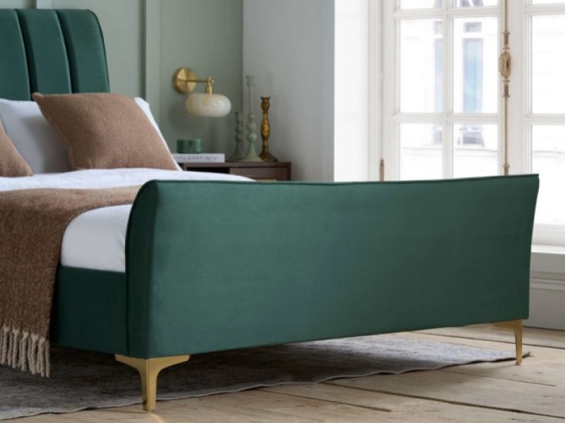 Birlea Clover 4ft Small Double Green Velvet Fabric Bed Frame