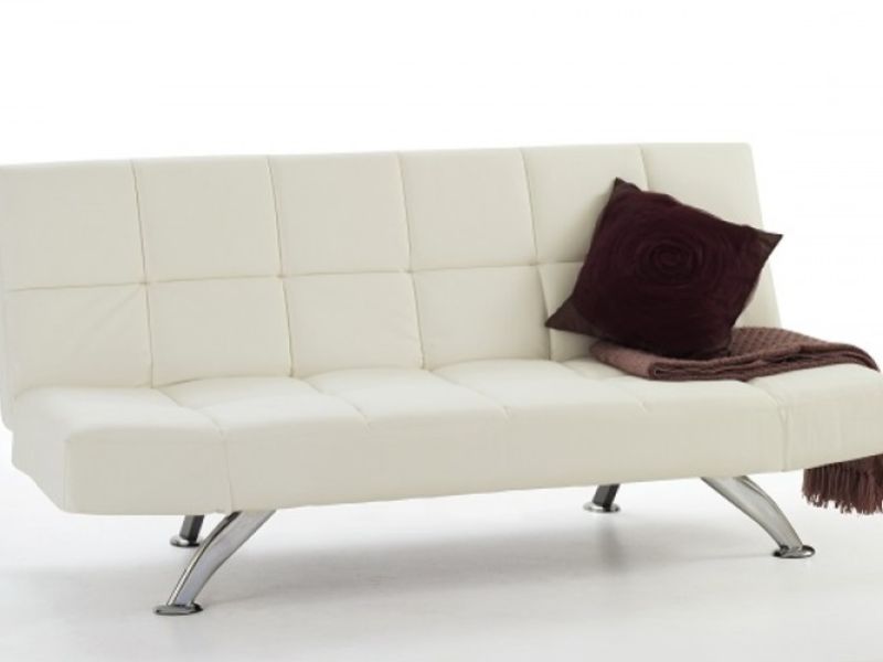 Serene Venice Orchard White Faux Leather Sofa Bed