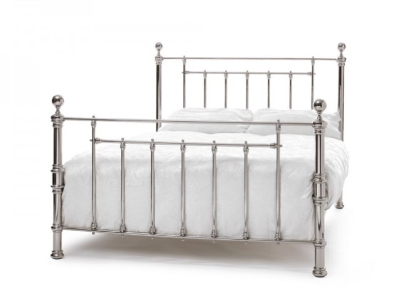 Super King Size Nickel Metal Bed Frame, White Metal Super King Bed Frame