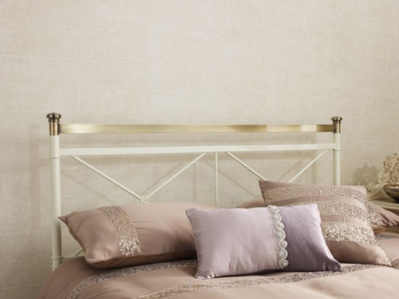 Serene Pasha 5ft King Size Ivory Metal Bed Frame
