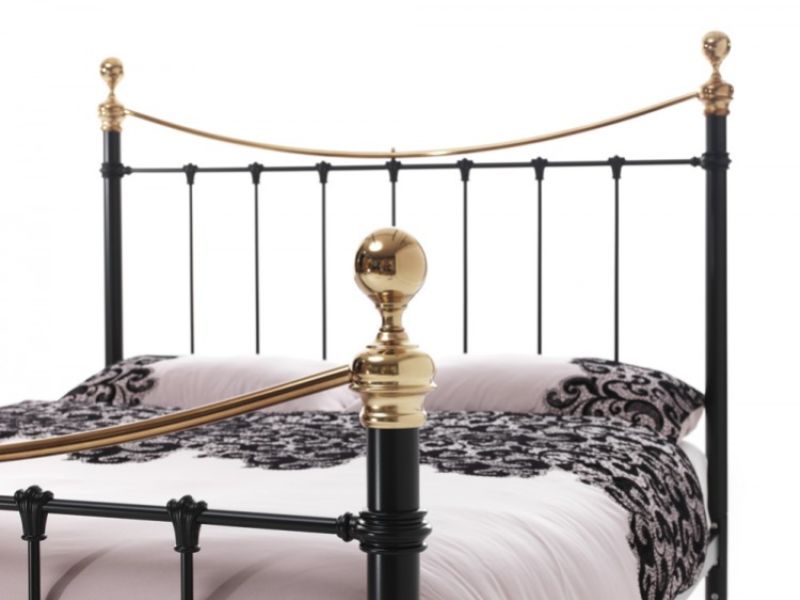 Serene Ethan Black with Brass 4ft6 Double Metal Bed Frame