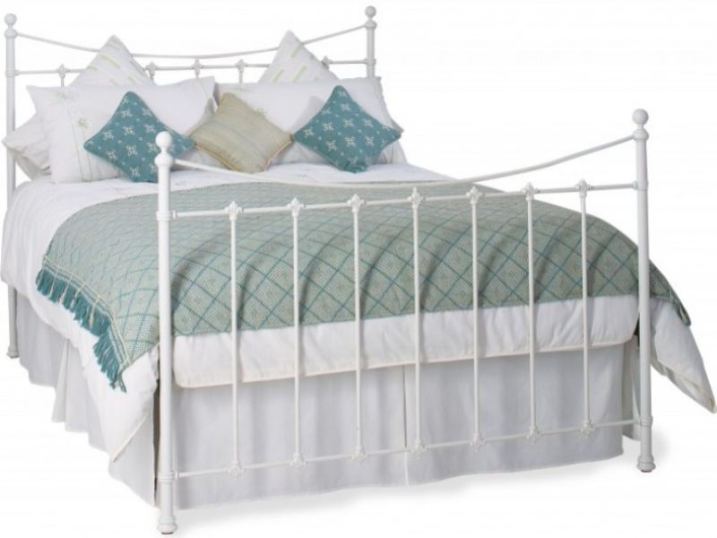 OBC Chatsworth 4ft 6 Double Satin White Metal Bed Frame