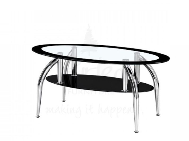 Birlea Soho 2 Tier Glass Coffee Table with Black Edging