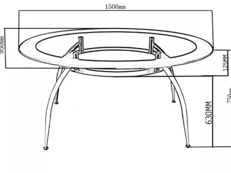 Birlea Soho Dining Table Set with Black Edging and Four Chairs