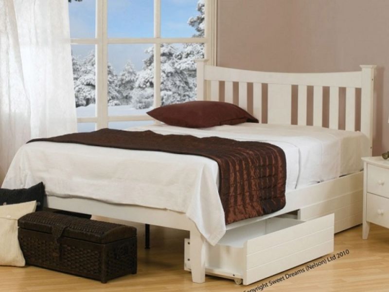 Sweet Dreams Kingfisher 4ft6 Double White Painted Wooden Bed Frame
