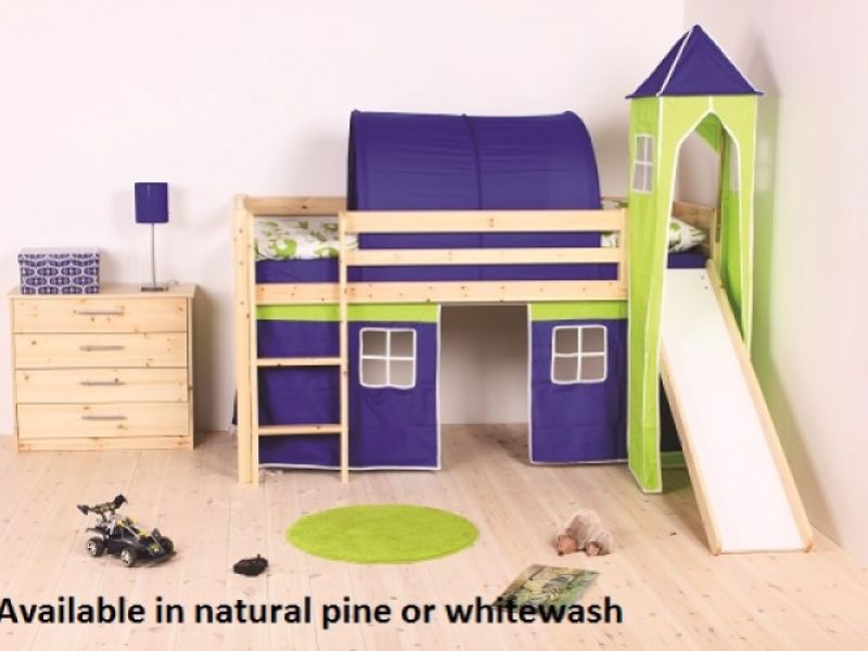 Thuka Hit 14 Childrens Mid Sleeper Bed Frame Available in Natural or Whitewash