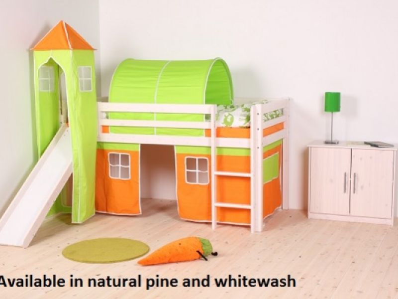 Thuka Hit 23 Childrens Mid Sleeper Bed Frame Available in Natural or Whitewash